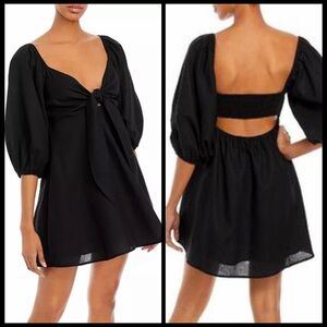 NWOT Charlie Holiday Sonny Knot Front Mini Dress Black